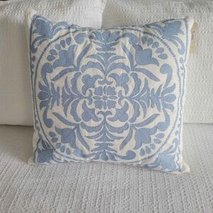 Laura Ashley Blue and White Decorative Pillow